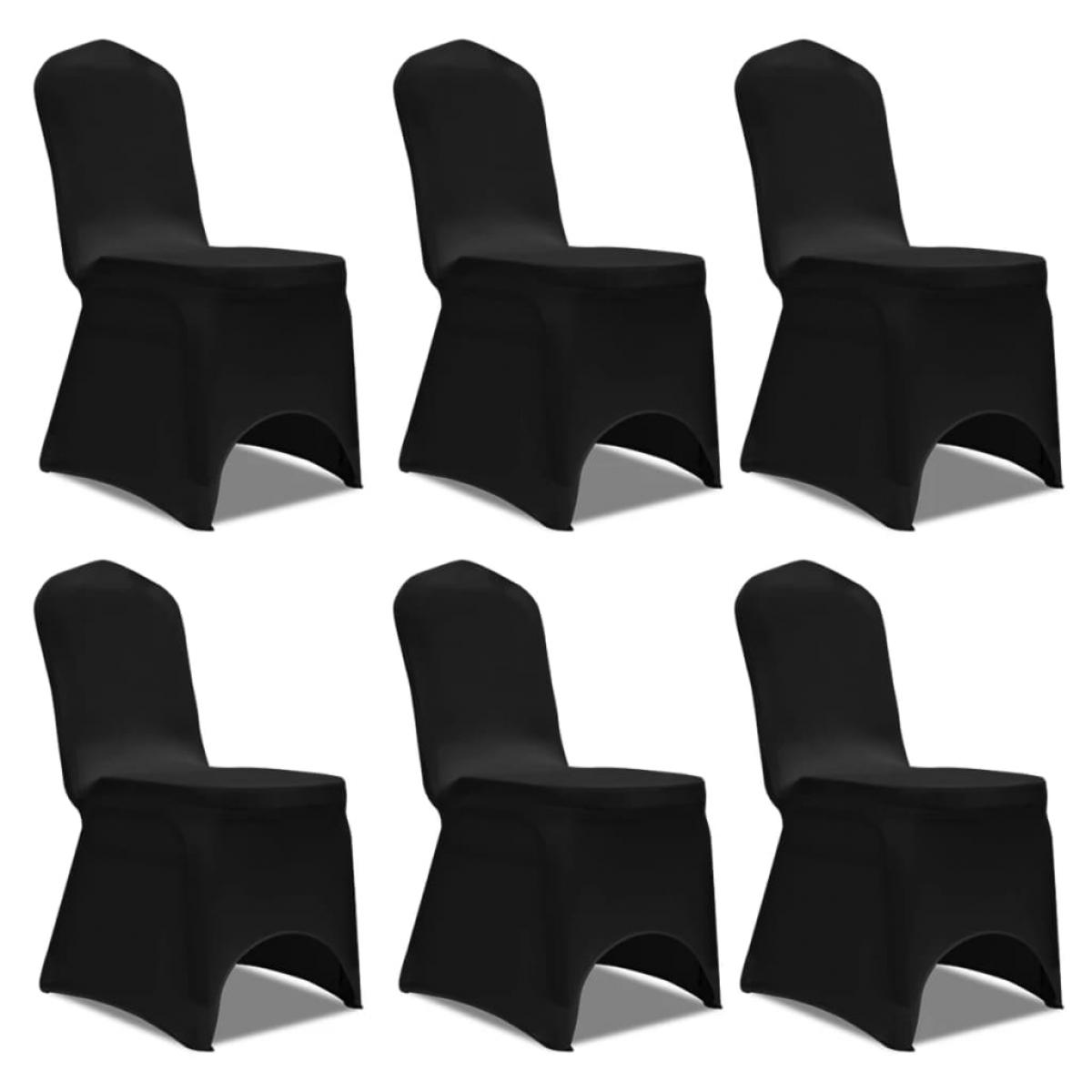 Funda de silla elástica 12 unidades negra