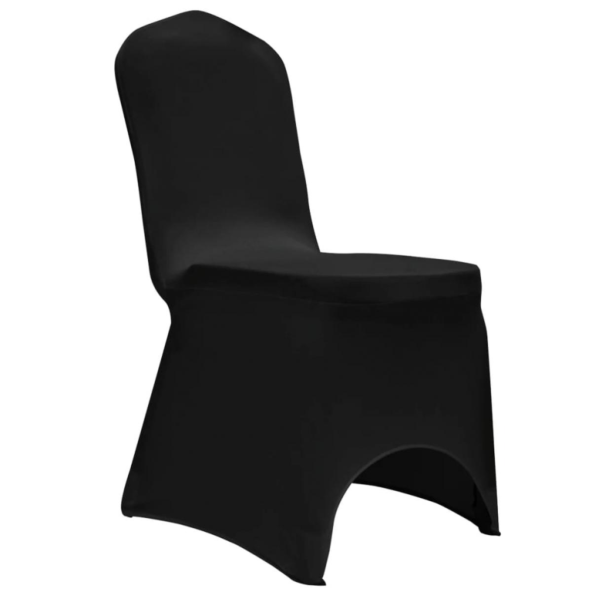 Funda de silla elástica 12 unidades negra