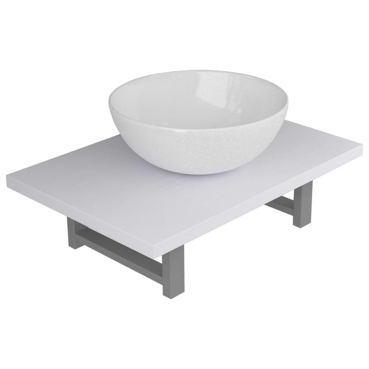 Conjunto de muebles de baño 2 piezas cerámica blanco