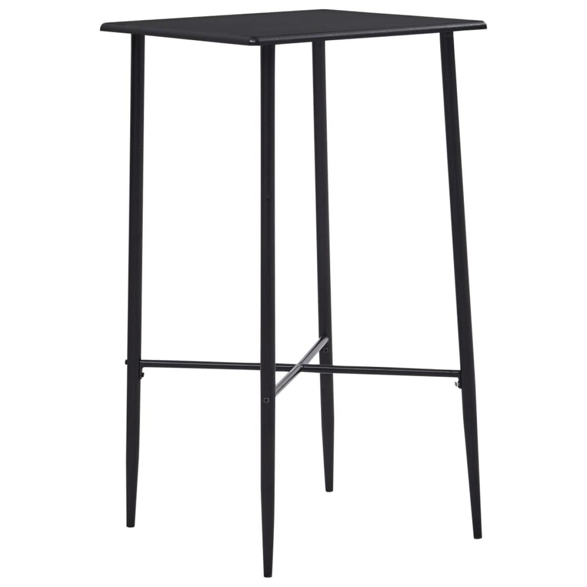 Juego de mesa alta y taburetes 3 piezas plástico negro