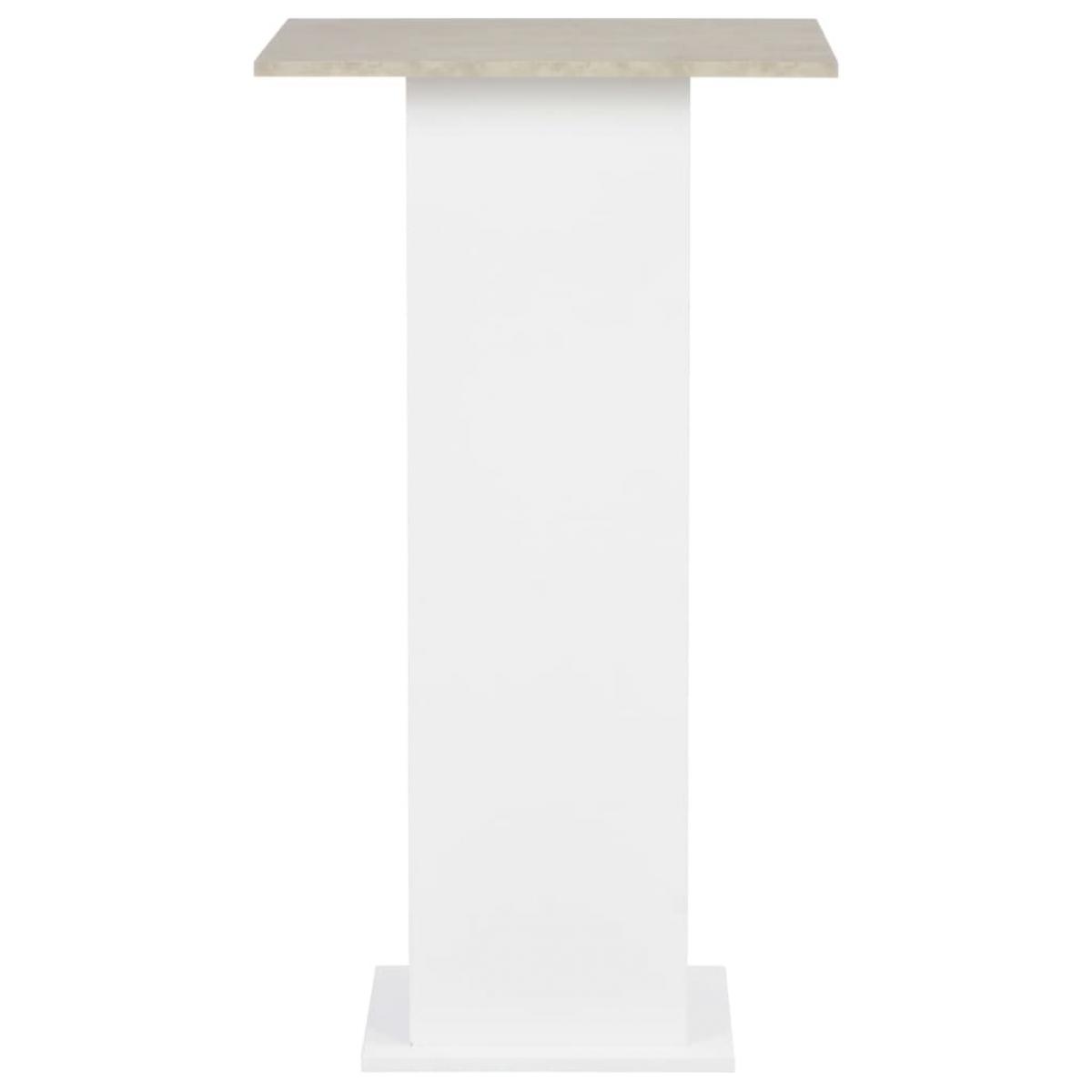 Mesa alta de bar blanco y gris hormigón 60x60x110 cm