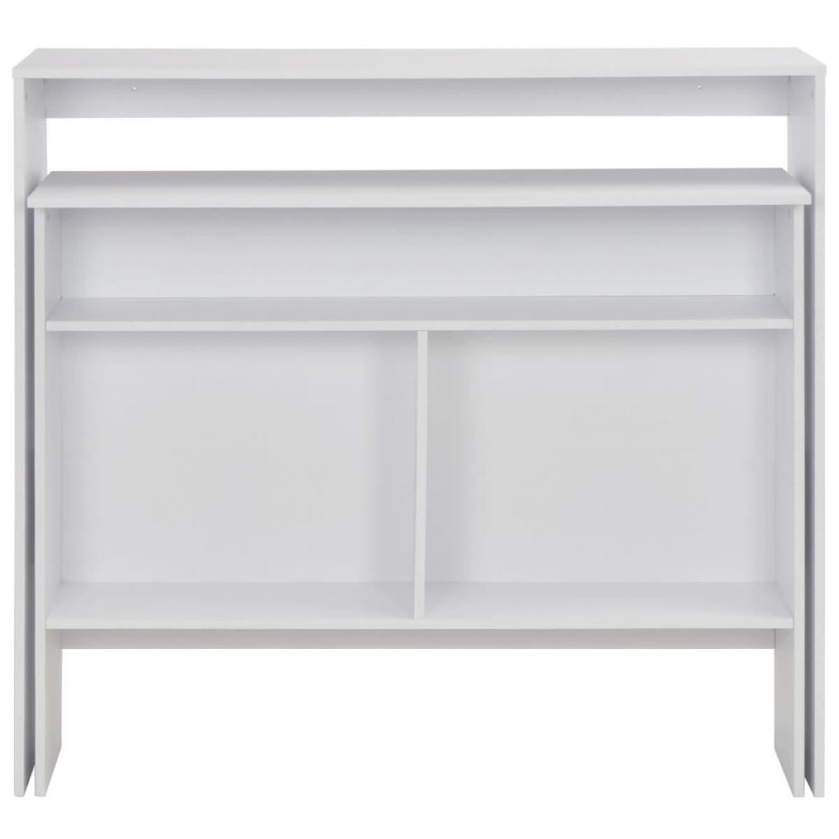 Mesa de bar con 2 tableros blanca 130x40x120 cm