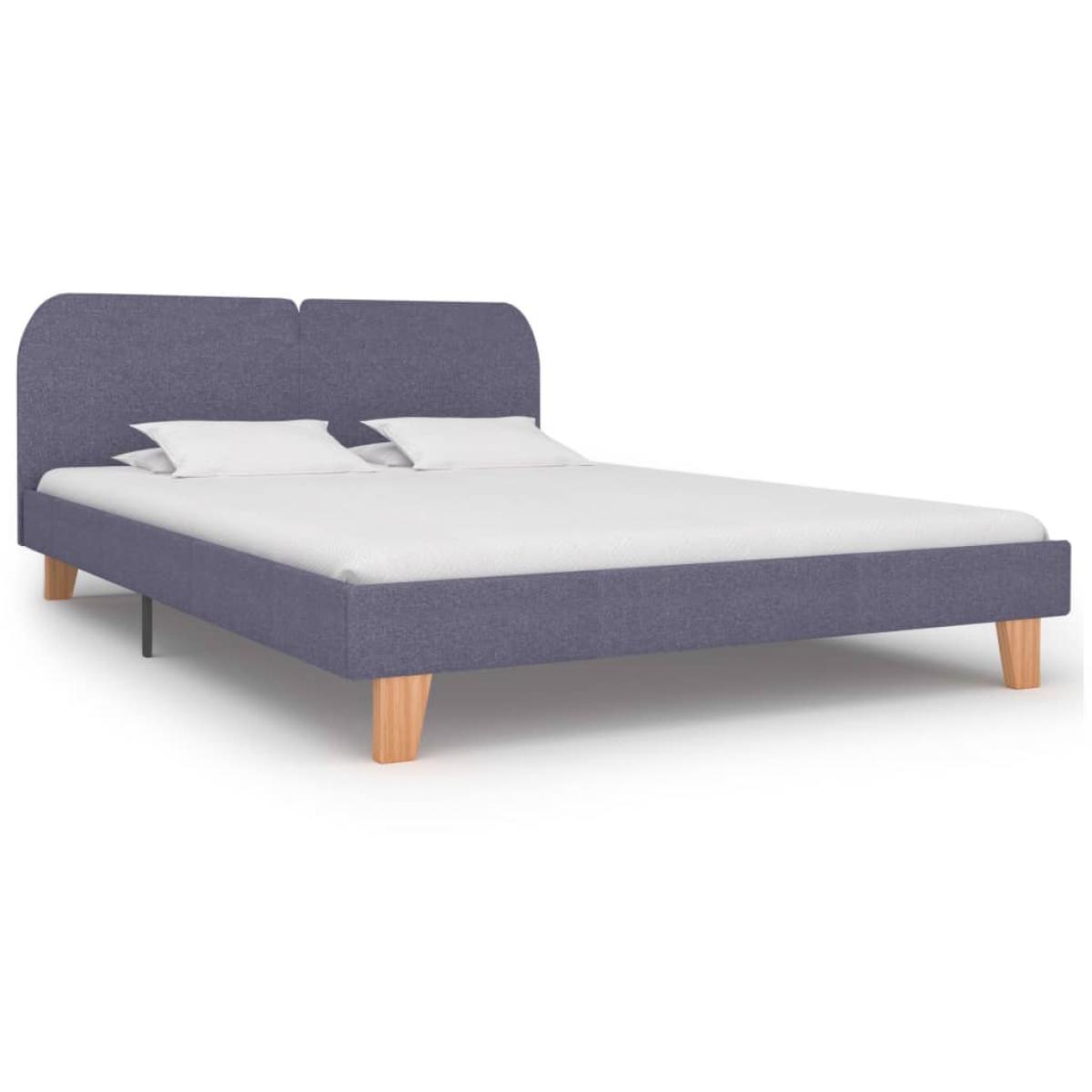 Estructura de cama sin colchón tela gris claro 180x200 cm