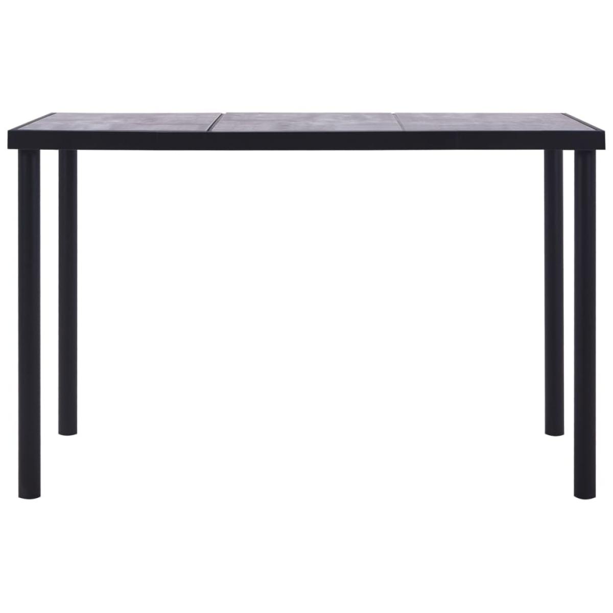 Mesa de comedor de MDF negro y gris hormigón 160x80x75 cm