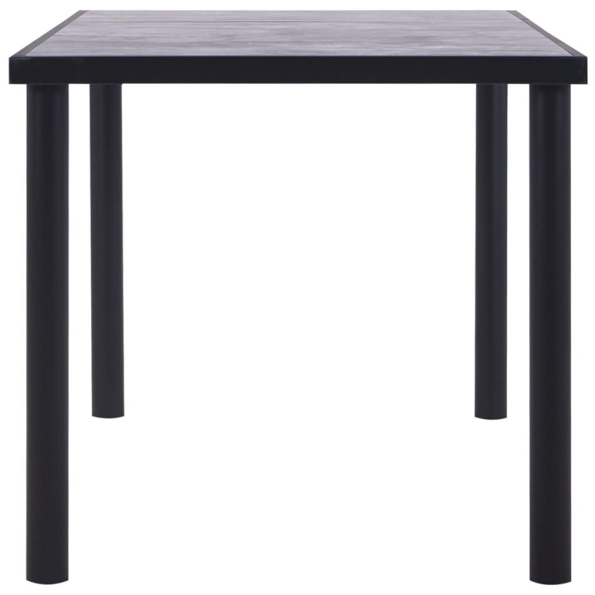 Mesa de comedor de MDF negro y gris hormigón 160x80x75 cm