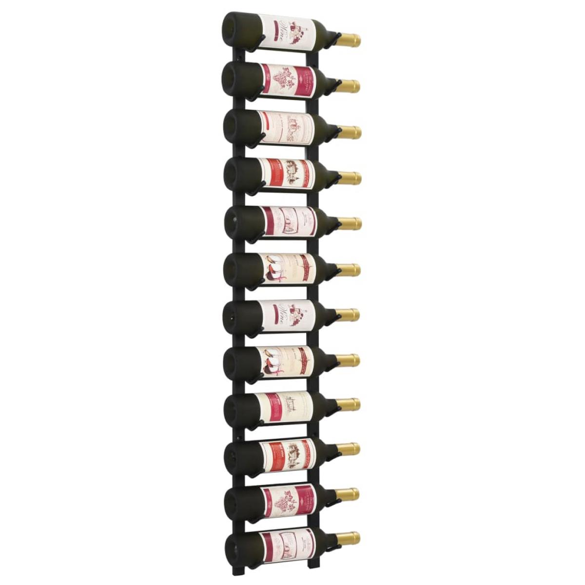 Botellero de pared para 12 botellas hierro negro