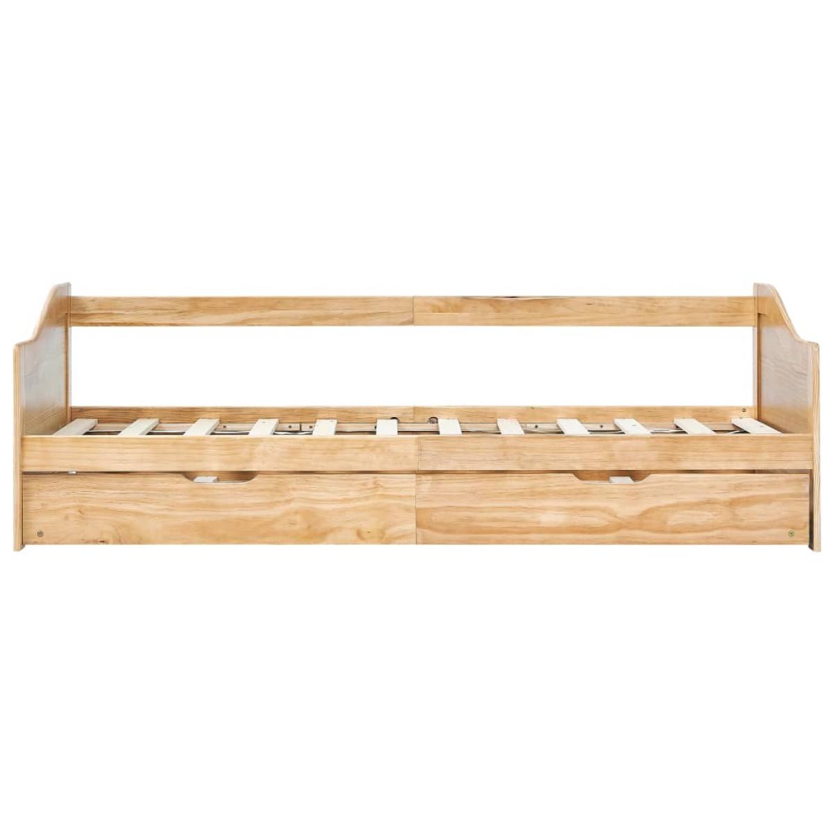Estructura sofá cama extraíble sin colchón madera pino 90x200cm