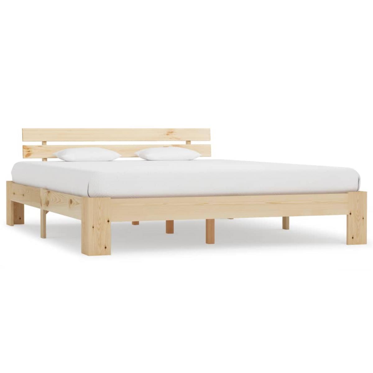 Estructura de cama sin colchón madera maciza de pino 180x200 cm