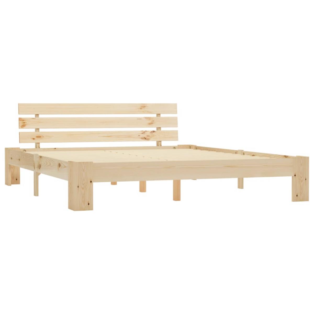 Estructura de cama sin colchón madera maciza de pino 180x200 cm
