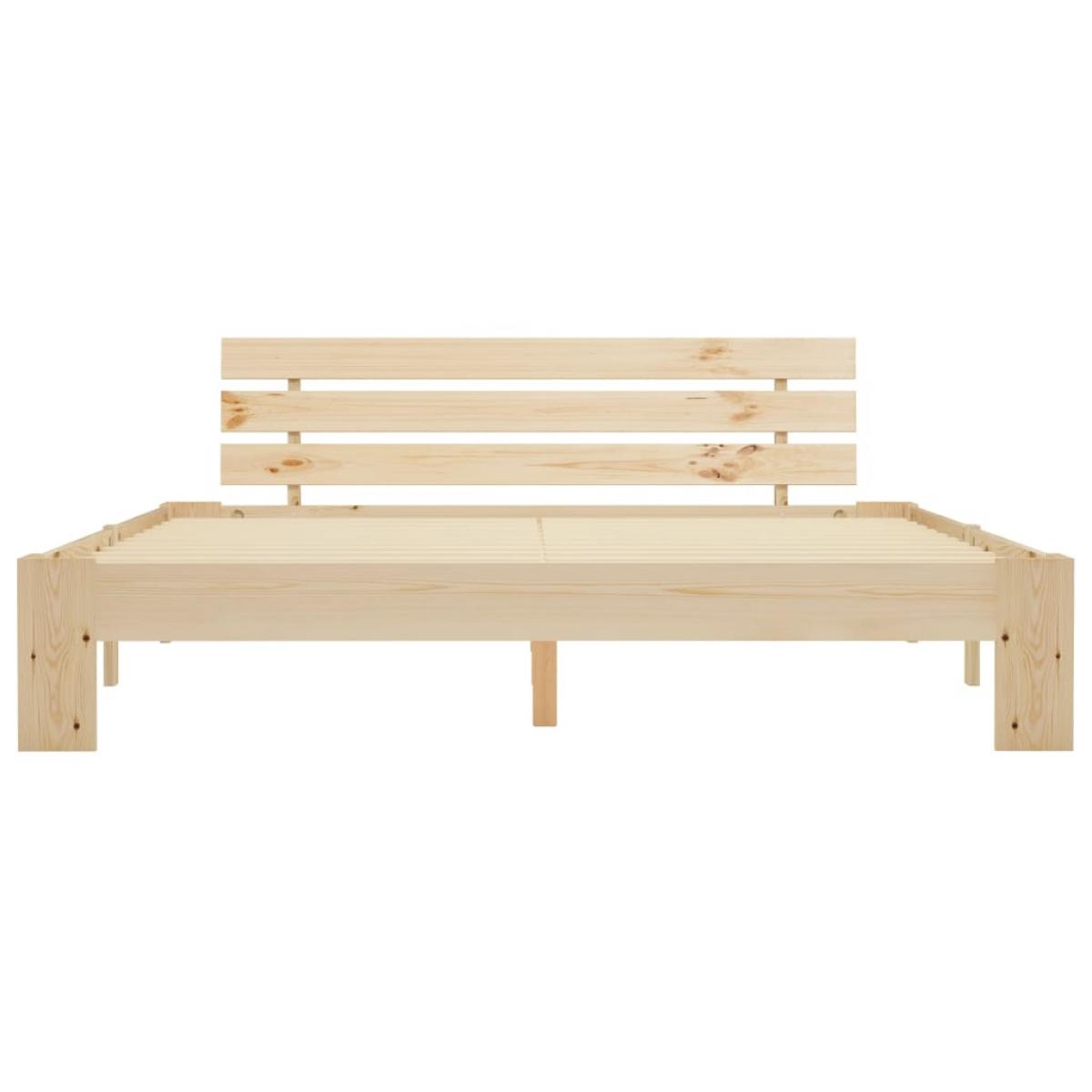 Estructura de cama sin colchón madera maciza de pino 180x200 cm