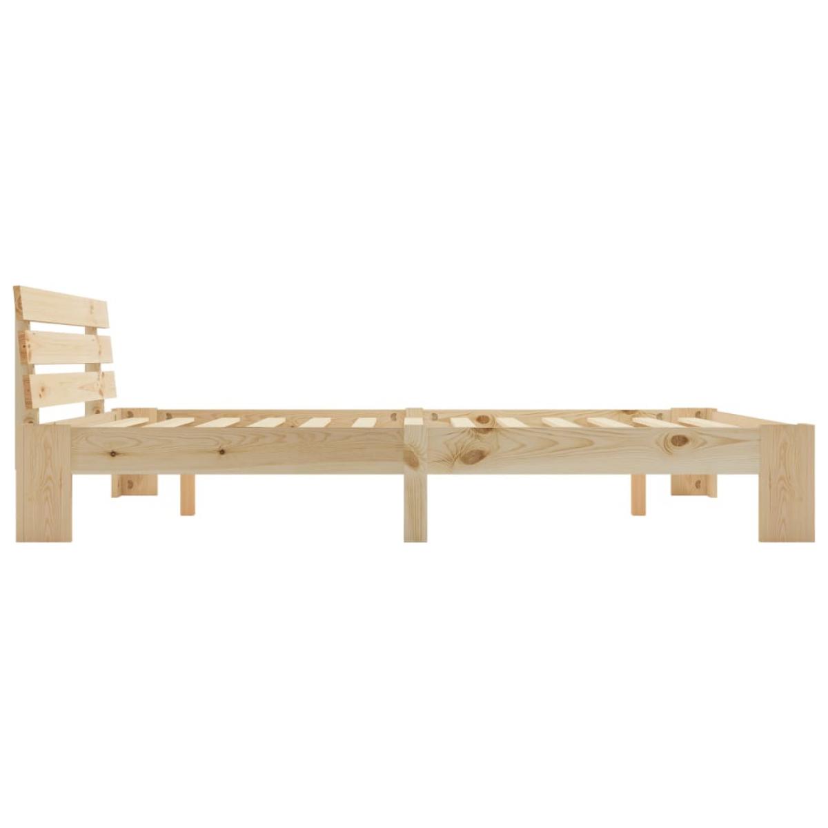 Estructura de cama sin colchón madera maciza de pino 180x200 cm