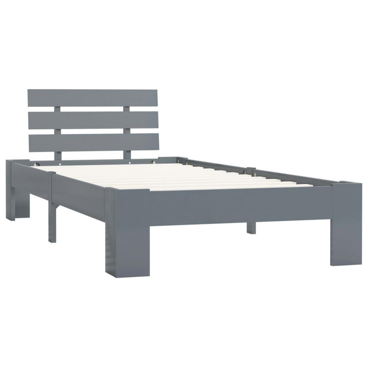 Estructura de cama sin colchón madera de pino gris 100x200 cm