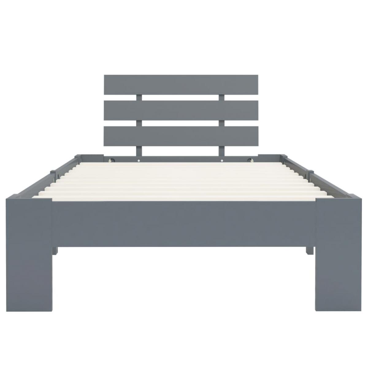 Estructura de cama sin colchón madera de pino gris 100x200 cm