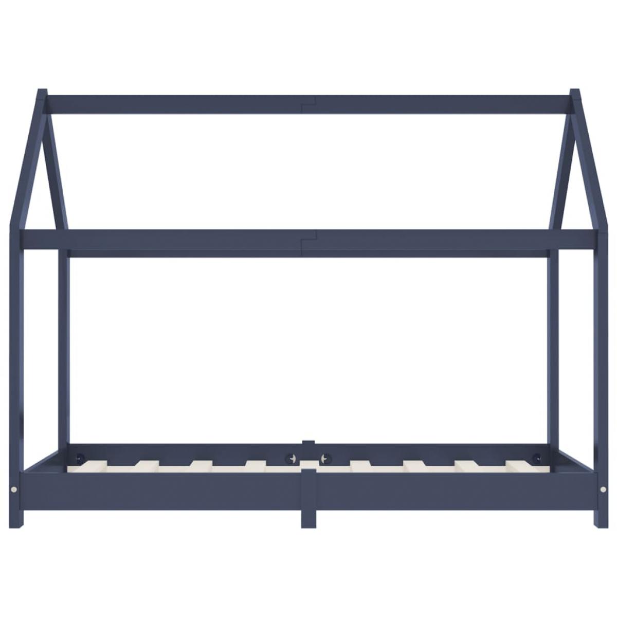 Estructura de cama infantil madera maciza pino gris 80x160 cm