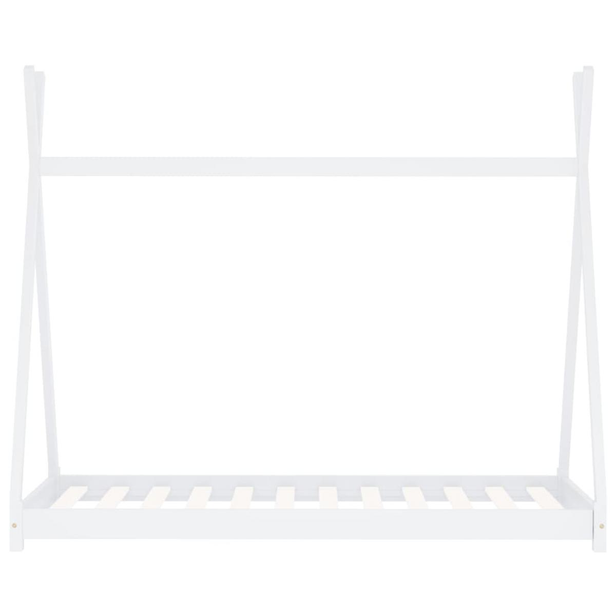 Estructura de cama infantil madera maciza pino blanca 70x140 cm