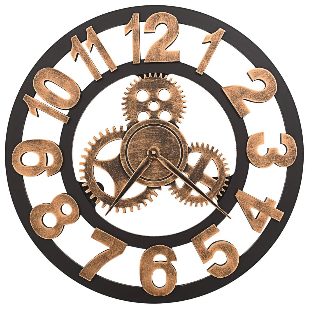 Reloj de pared de metal dorado y negro 58 cm