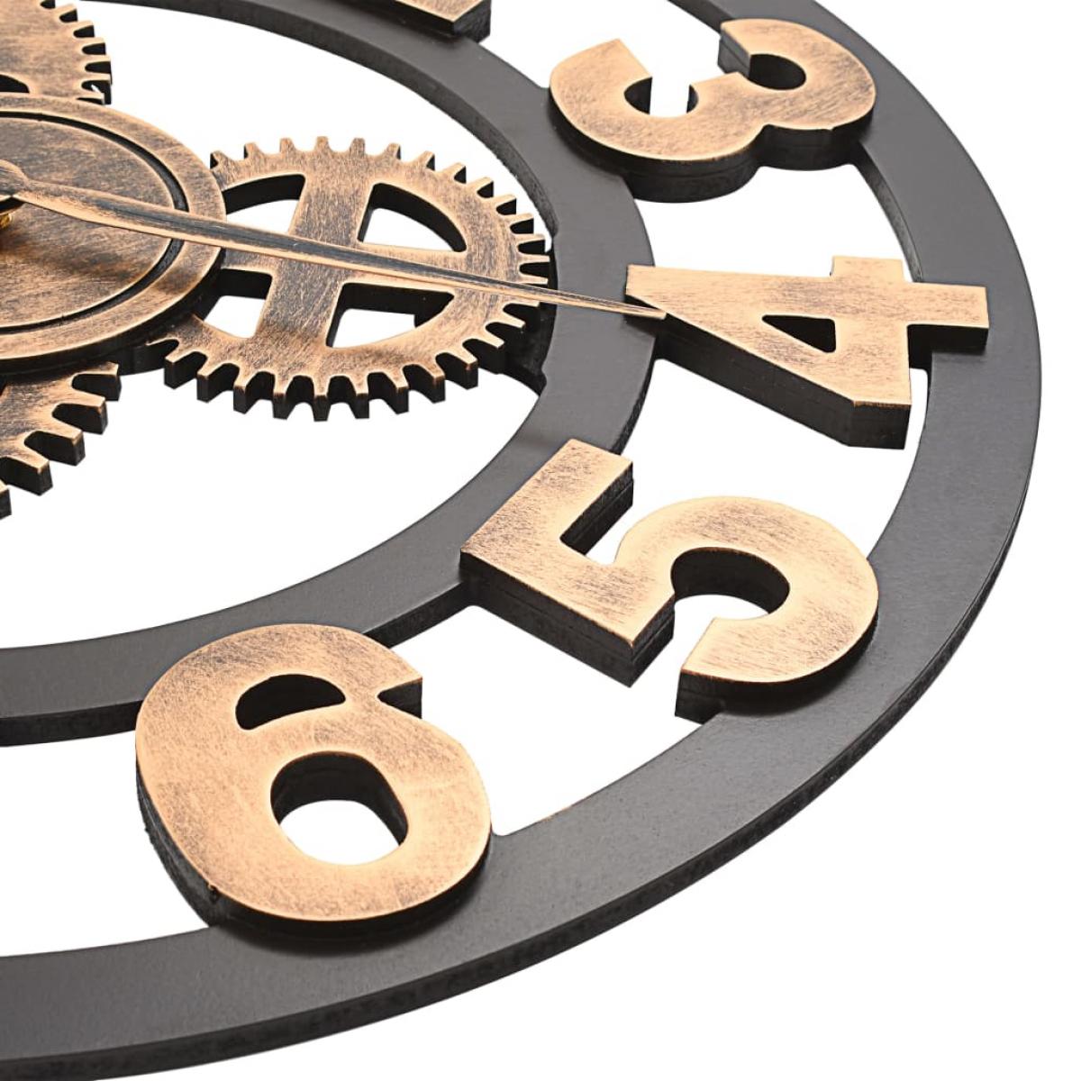 Reloj de pared de metal dorado y negro 58 cm