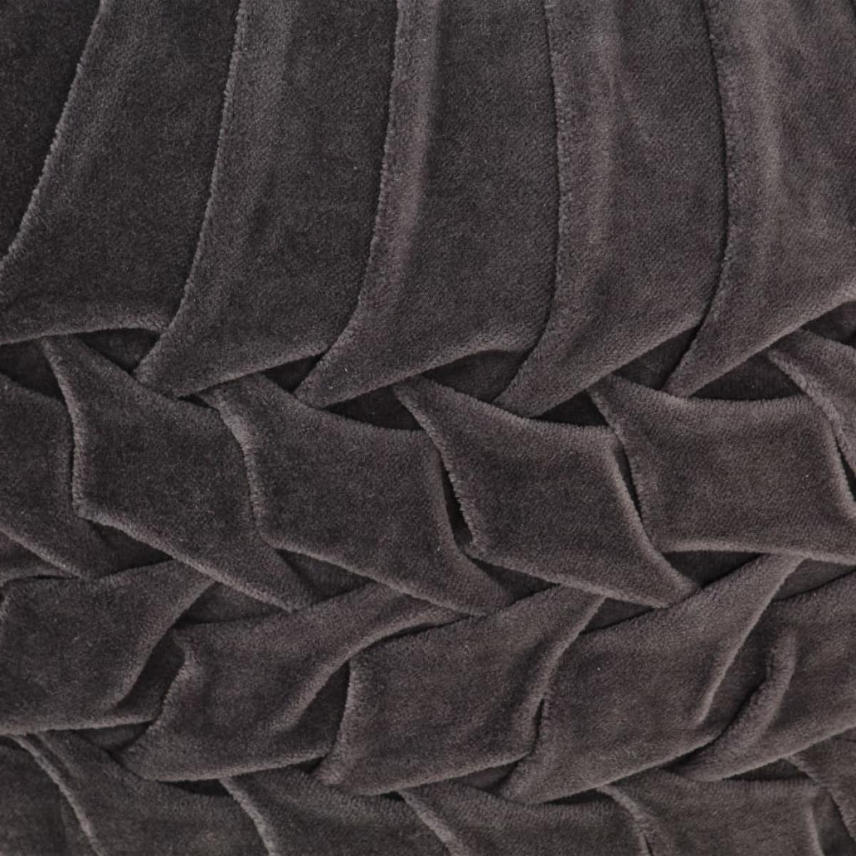 Puf de terciopelo de algodón diseño bata gris antracita 40x30cm