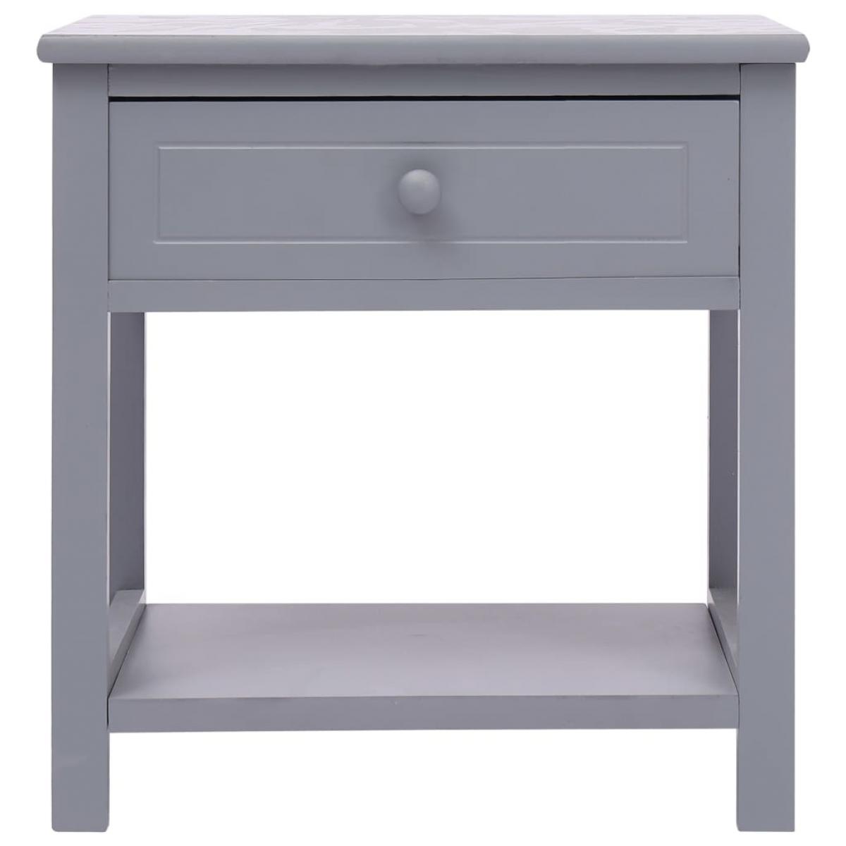 Mesitas de noche 2 unidades madera de Paulownia gris 40x29x42cm