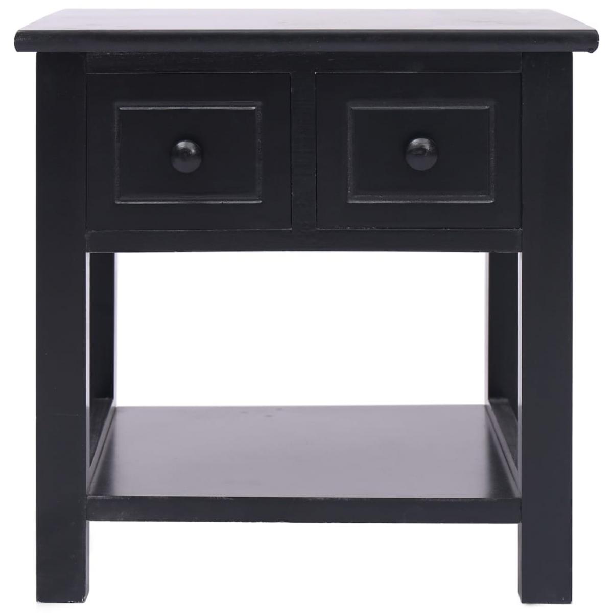 Mesa auxiliar madera de Paulownia negro 40x40x40 cm