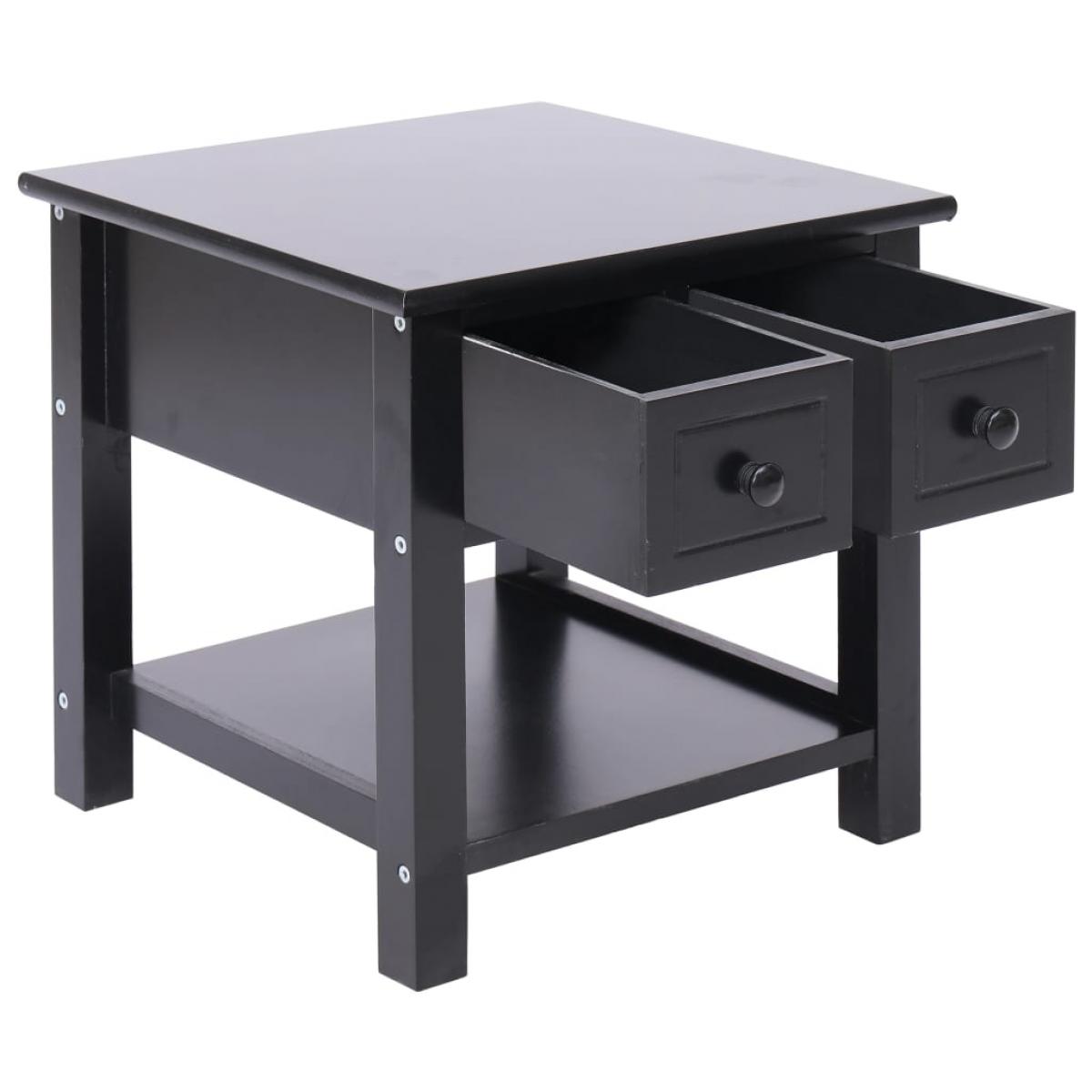 Mesa auxiliar madera de Paulownia negro 40x40x40 cm