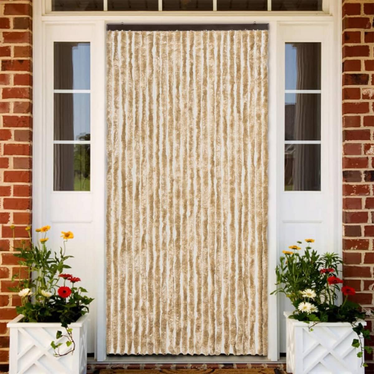 Cortina mosquitera de chenilla beige 100x220 cm