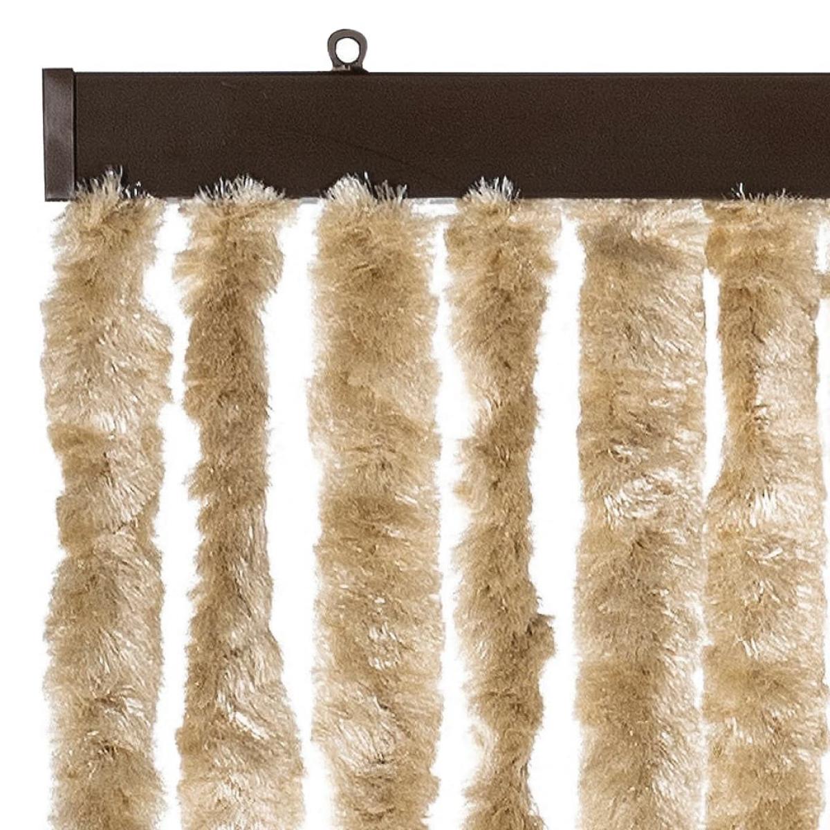 Cortina mosquitera de chenilla beige 100x220 cm