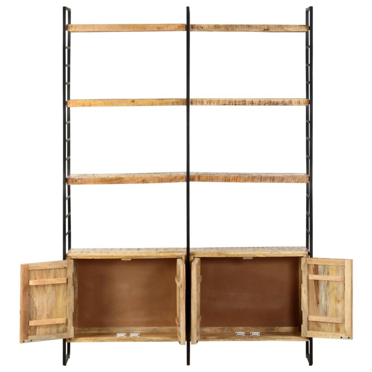 Estantería de 4 niveles madera de mango rugosa 124x30x180 cm
