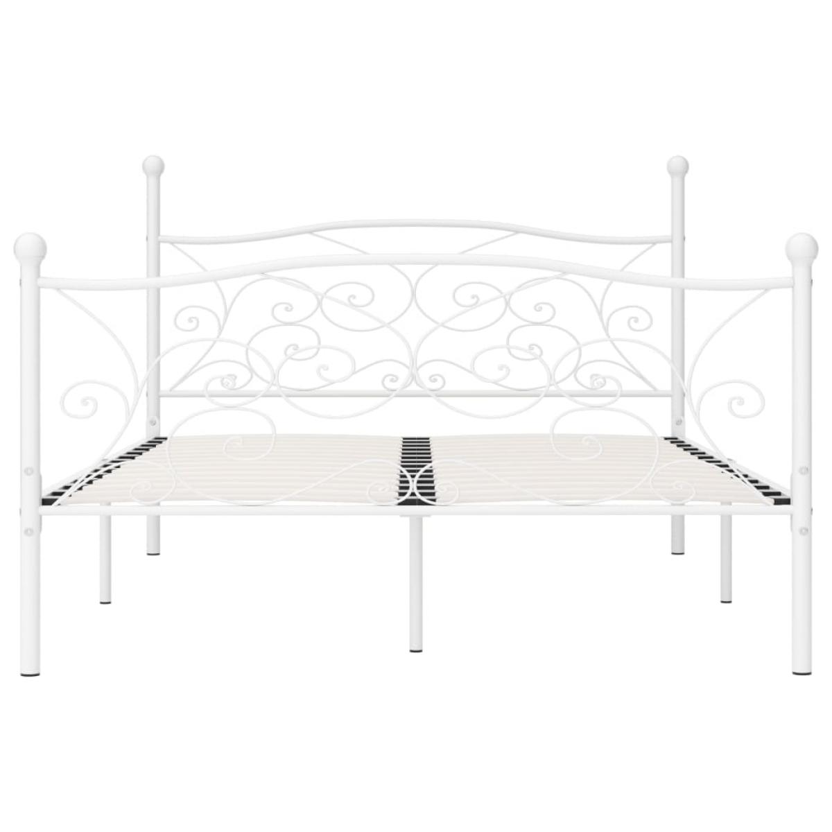 Estructura cama con somier sin colchón metal blanco 160x200 cm