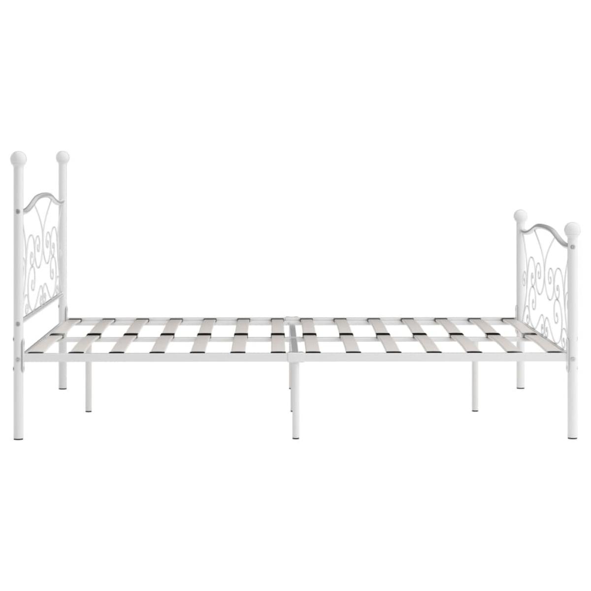 Estructura cama con somier sin colchón metal blanco 160x200 cm
