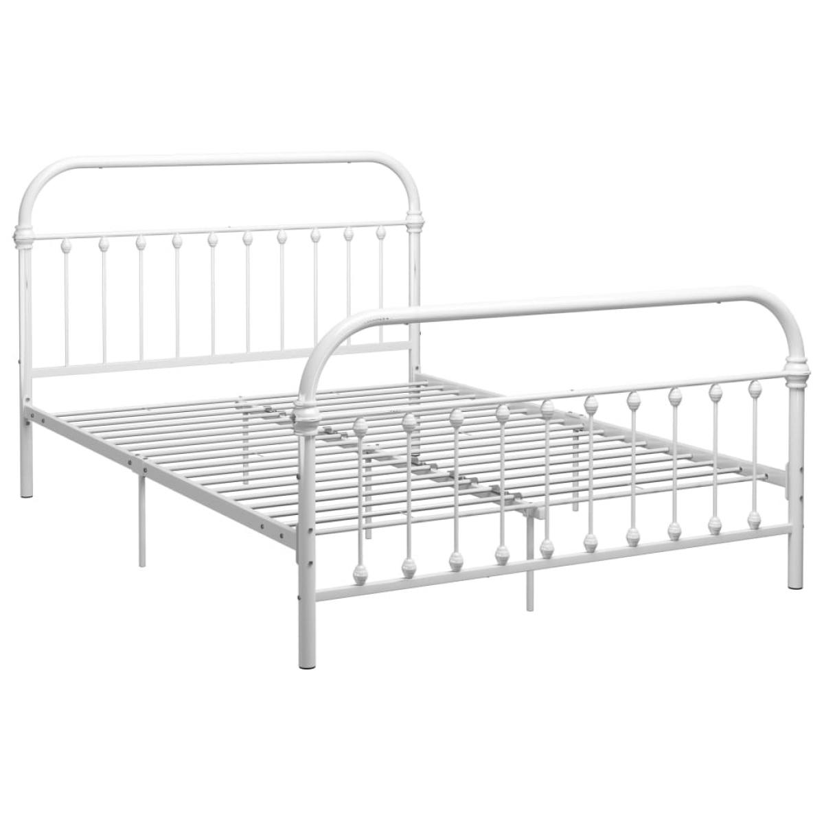 Estructura de cama de metal blanco 160x200 cm