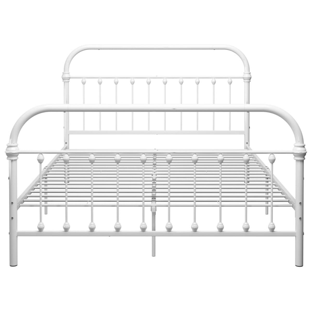 Estructura de cama de metal blanco 160x200 cm
