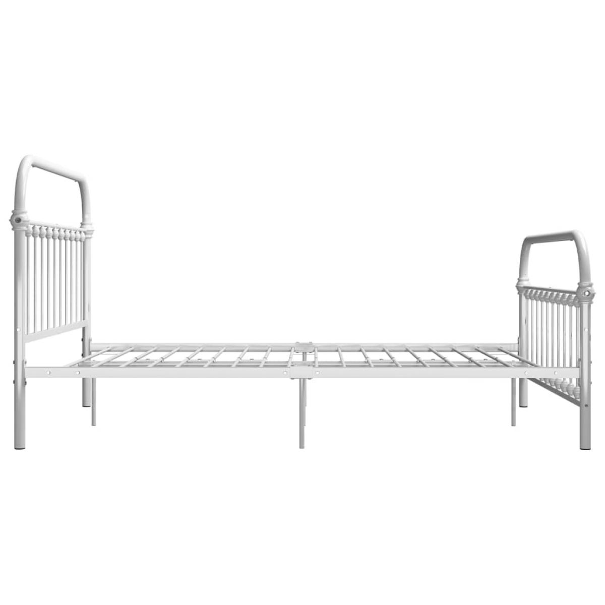 Estructura de cama de metal blanco 160x200 cm