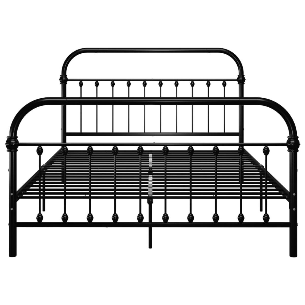 Estructura cama sin colchón con cabecero metal negro 160x200 cm