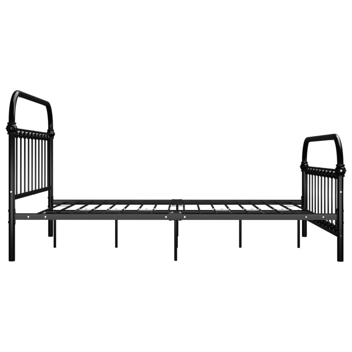 Estructura cama sin colchón con cabecero metal negro 160x200 cm