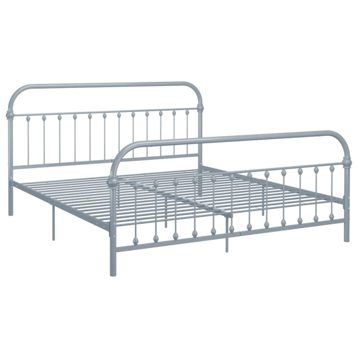 Estructura de cama sin colchón metal gris 180x200 cm