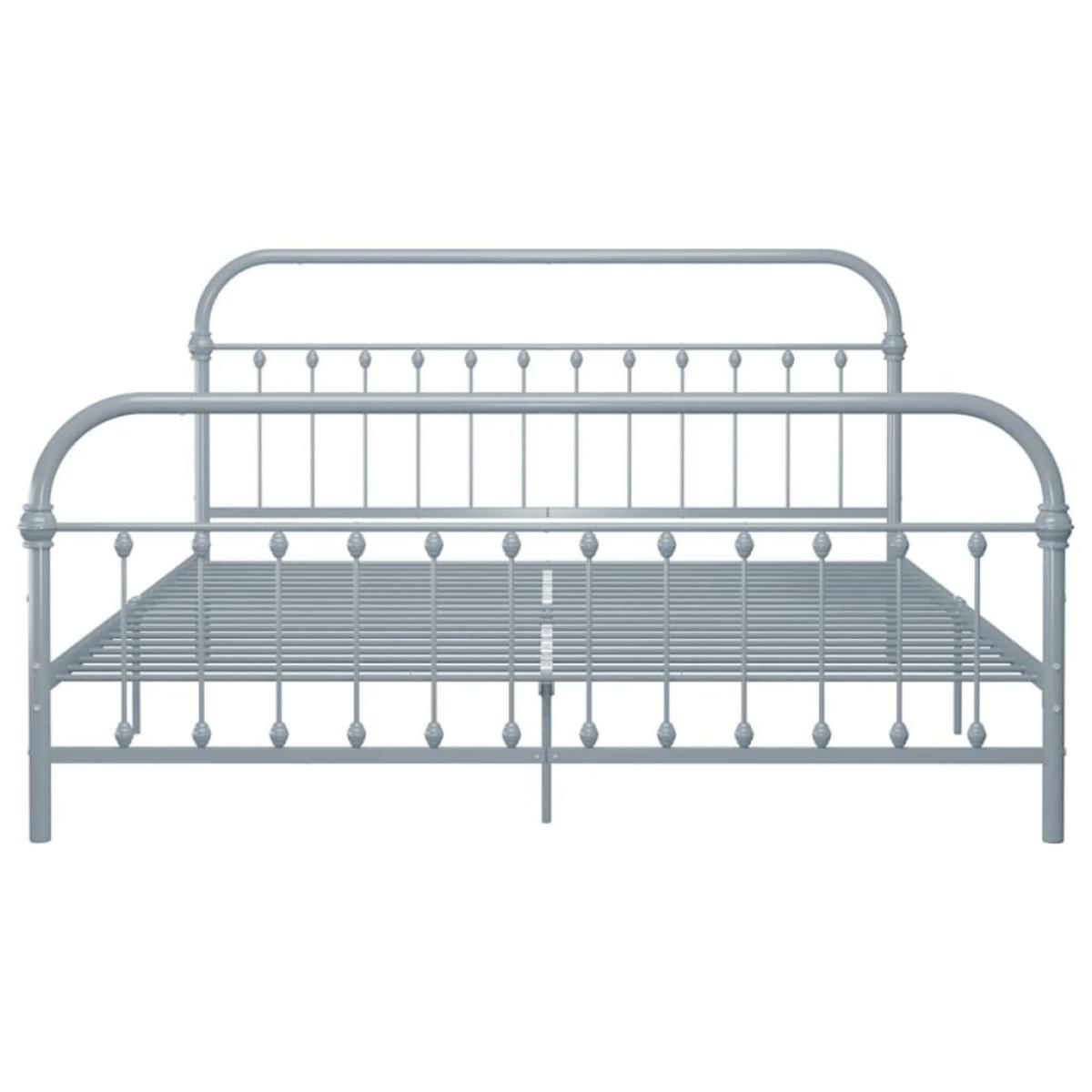 Estructura de cama sin colchón metal gris 180x200 cm