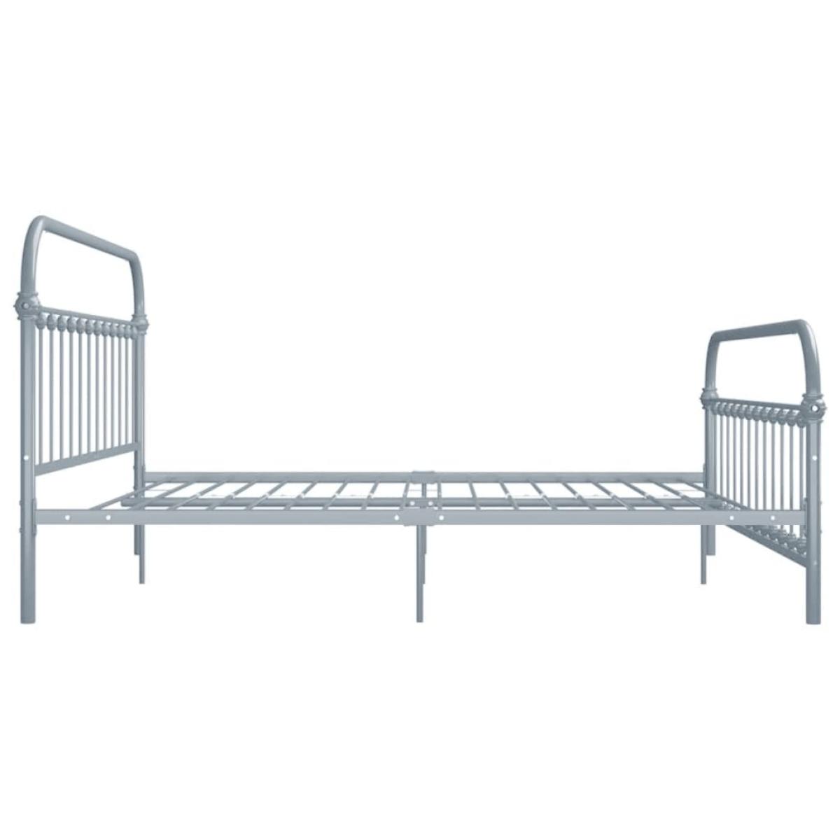 Estructura de cama sin colchón metal gris 180x200 cm
