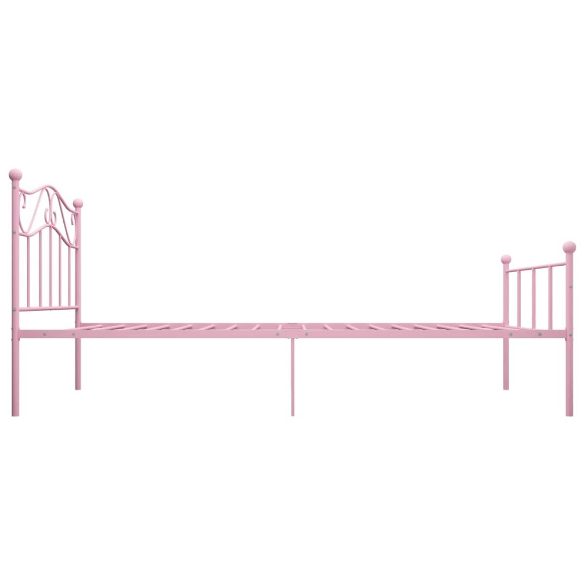 Estructura de cama sin colchón metal rosa 90x200 cm