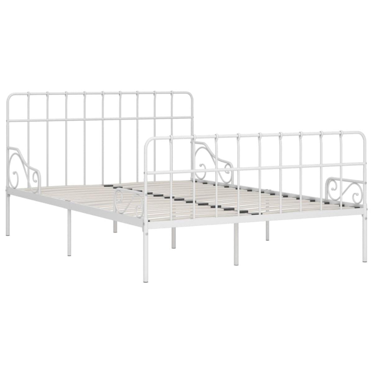 Estructura cama con somier sin colchón metal blanco 140x200 cm