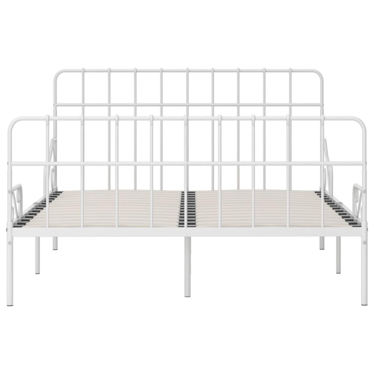 Estructura cama con somier sin colchón metal blanco 140x200 cm