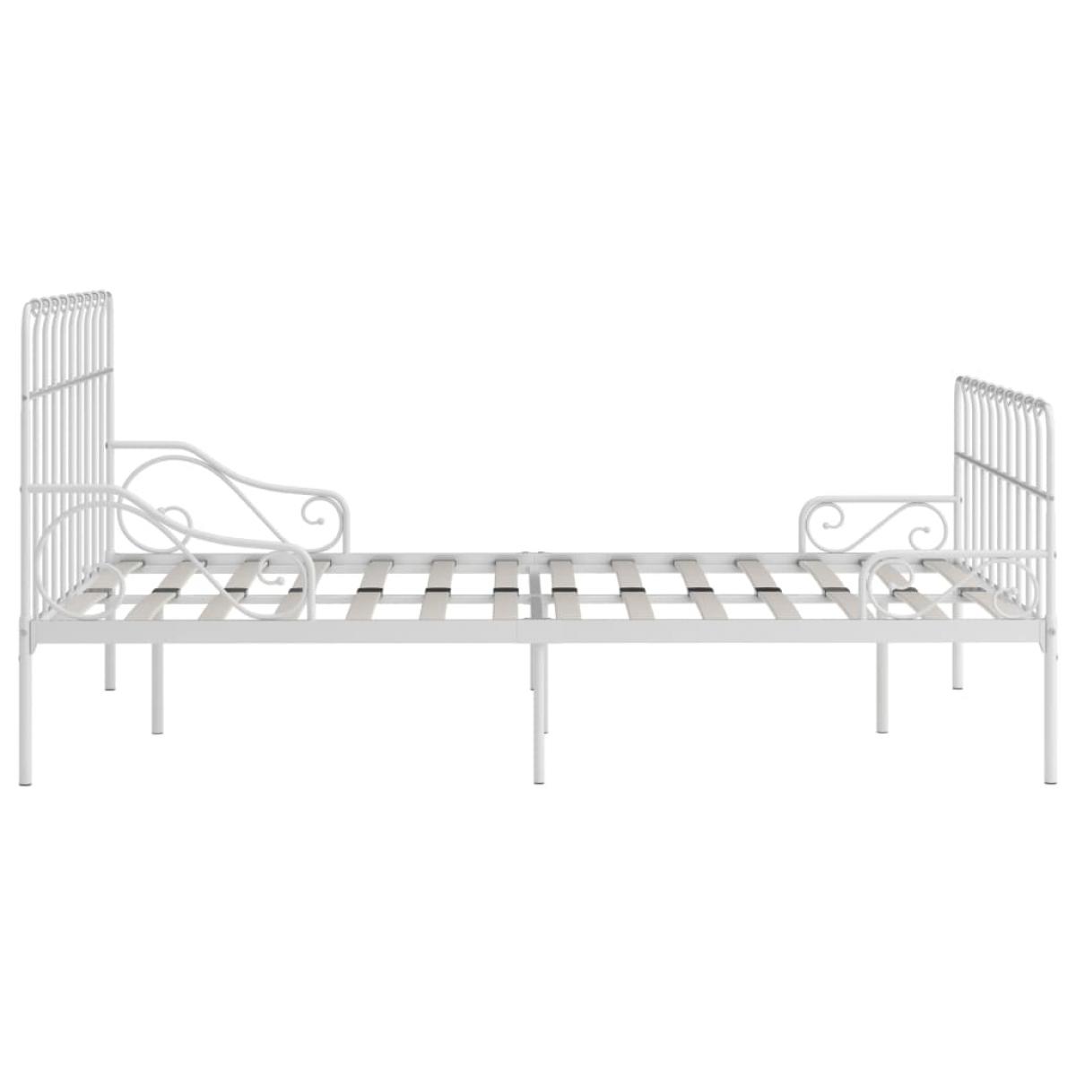 Estructura cama con somier sin colchón metal blanco 140x200 cm