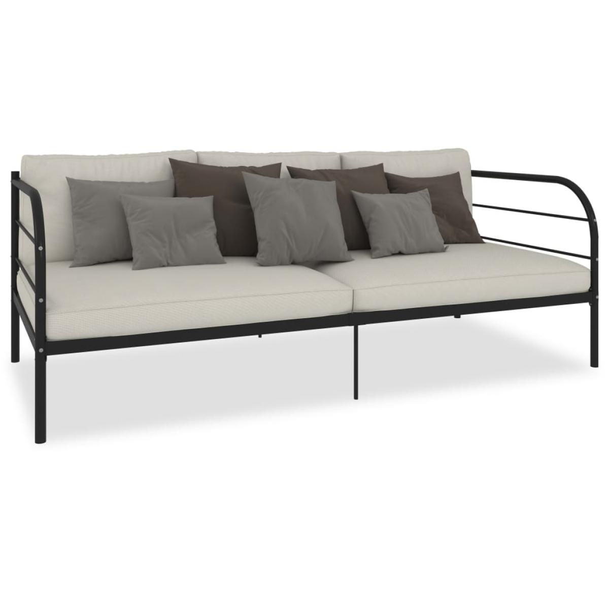Estructura de cama sin colchón metal negro 90x200 cm