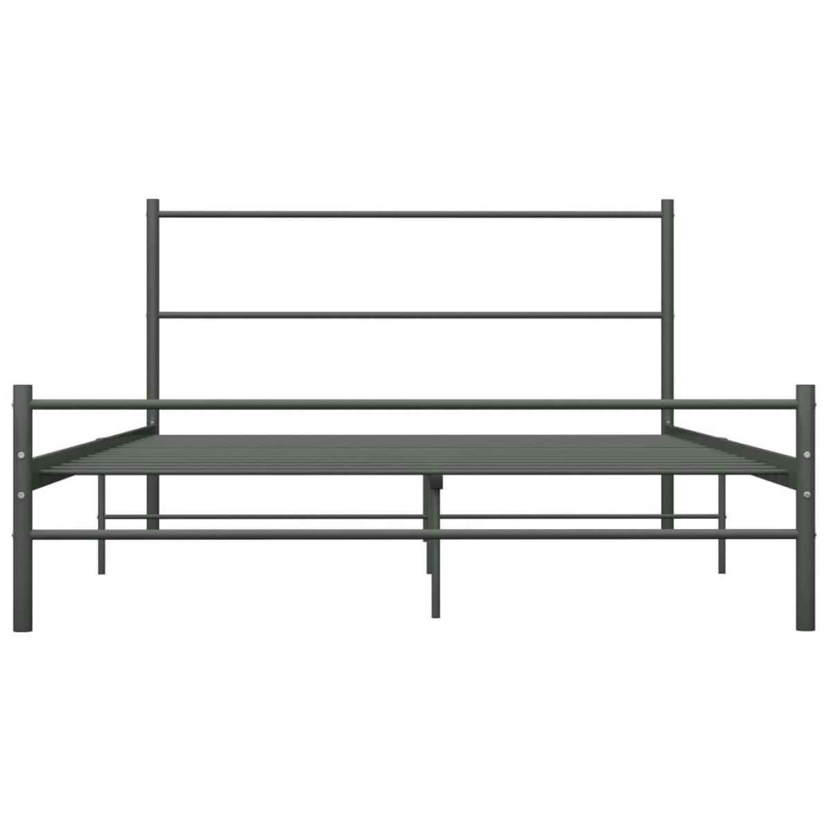 Estructura de cama sin colchón metal gris 120x200 cm