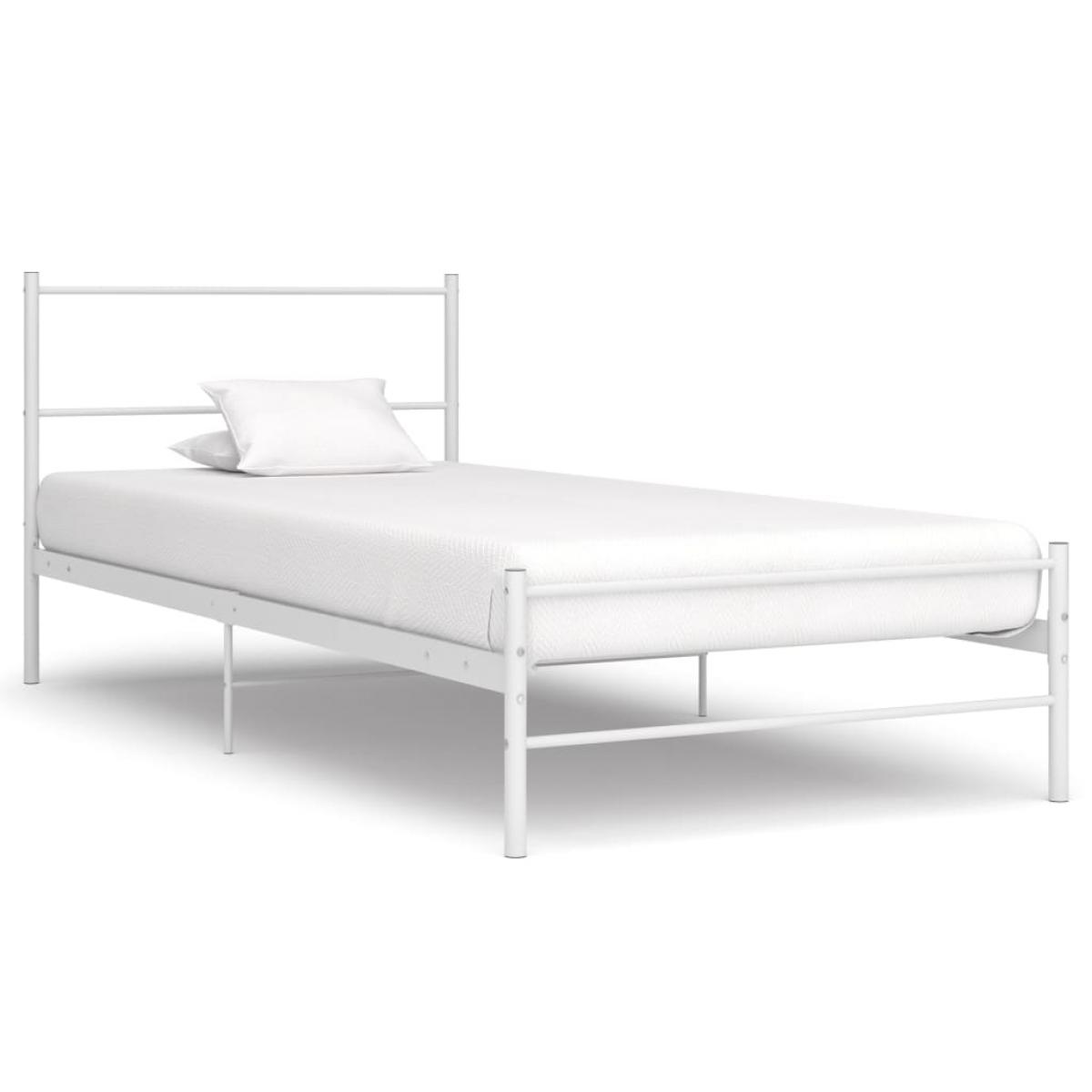 Estructura de cama sin colchón metal blanco 90x200 cm
