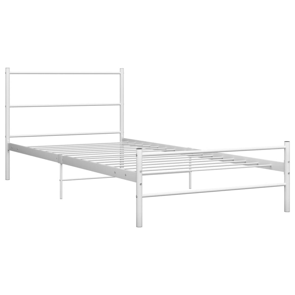 Estructura de cama sin colchón metal blanco 90x200 cm