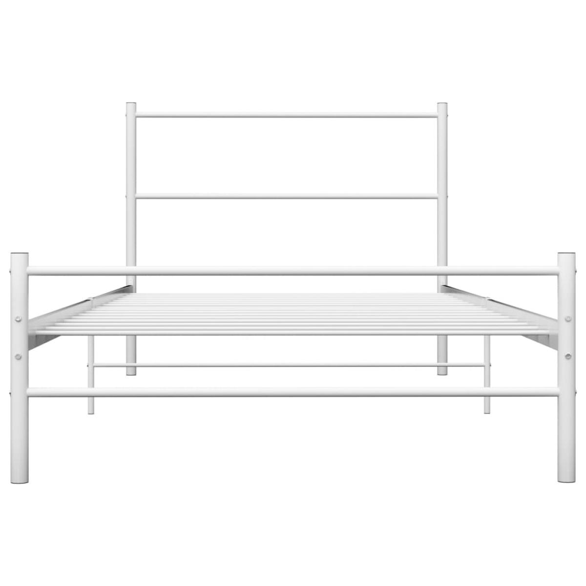 Estructura de cama sin colchón metal blanco 90x200 cm