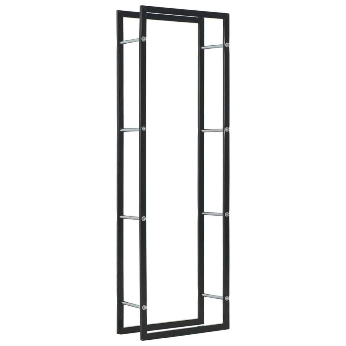 Leñero de acero negro 50x20x150 cm