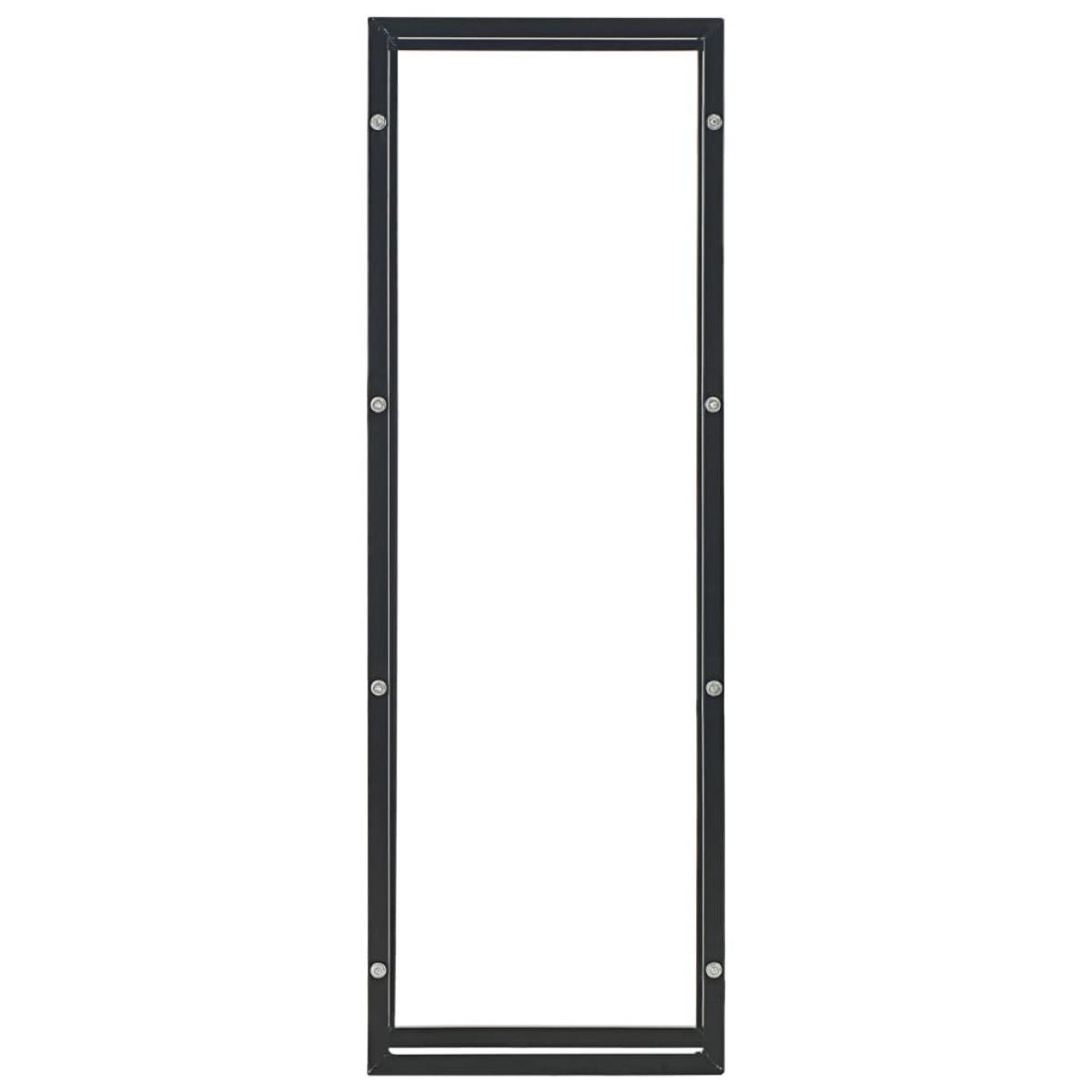 Leñero de acero negro 50x20x150 cm