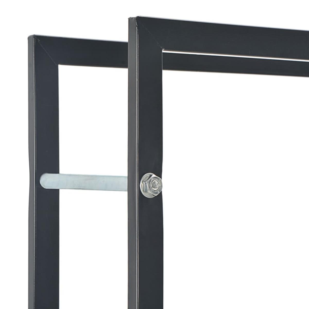 Leñero de acero negro 50x20x150 cm